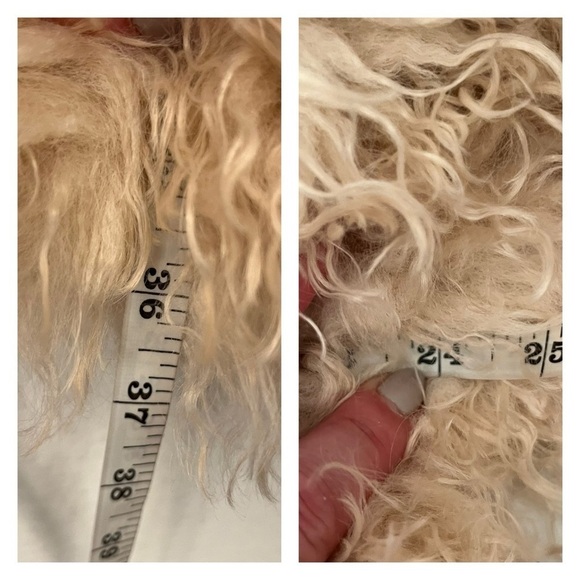 A.L.C. Grey Faux Fur Coat Faint Peach Oversized Jacket Large Furry Fuzzy EUC - Picture 15 of 16